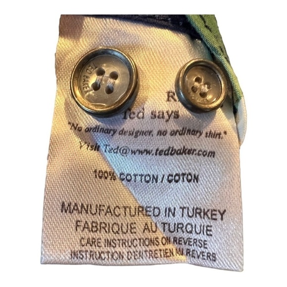 Ted Baker Green Red Checkered Contrast Cuffs Button Down Untucked Mens Shirt - Picture 6 of 13